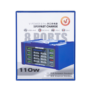 MECHANIC 8 Ports 110W Multi USB Socket Charger PD3.0 QC3.0 Fast Charging Phone Charger With LED Display