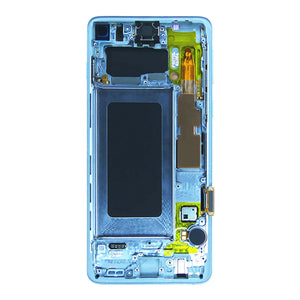 Samsung Galaxy S10 G973F Beeldscherm en Digitizer met Frame Prisma Wit Service Pack