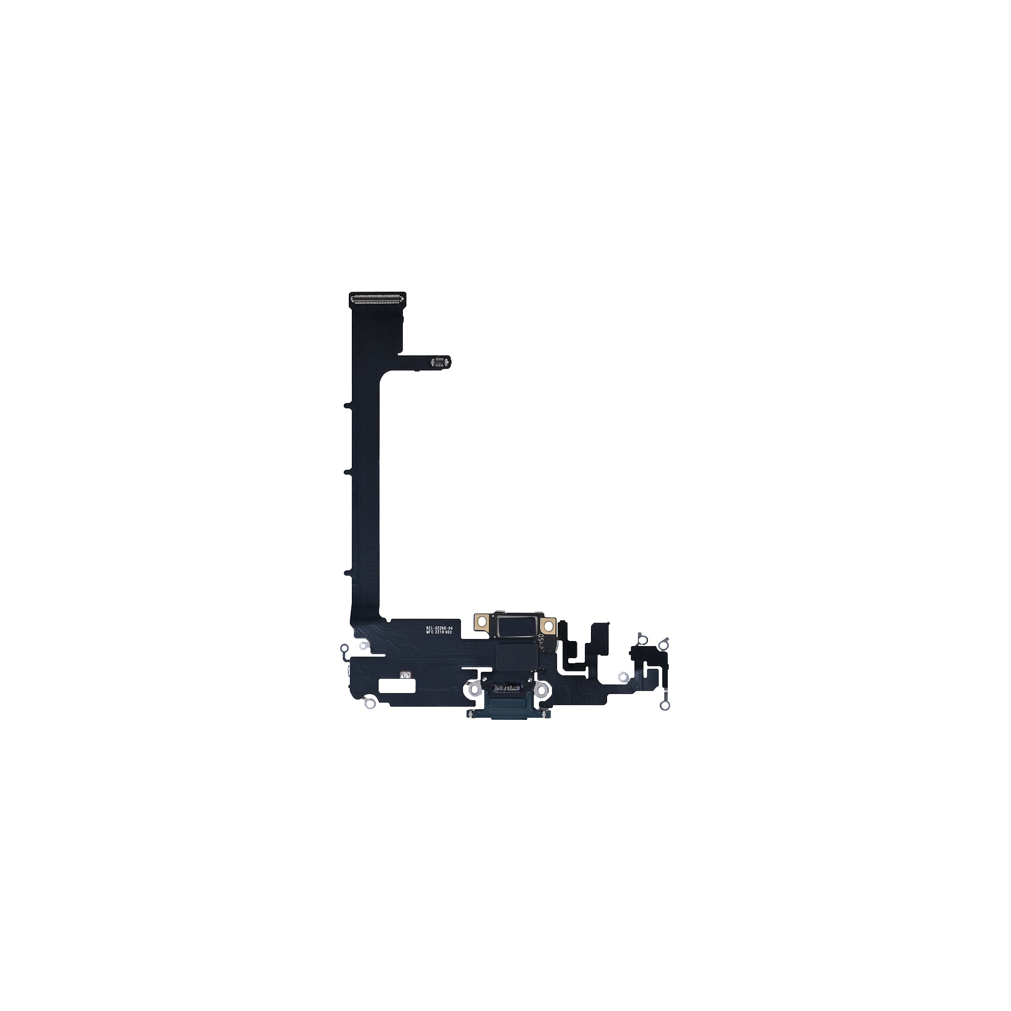 For Apple iPhone 11 Pro Max Systeem Opladen Flex Matte Middernacht Groen Getrokken