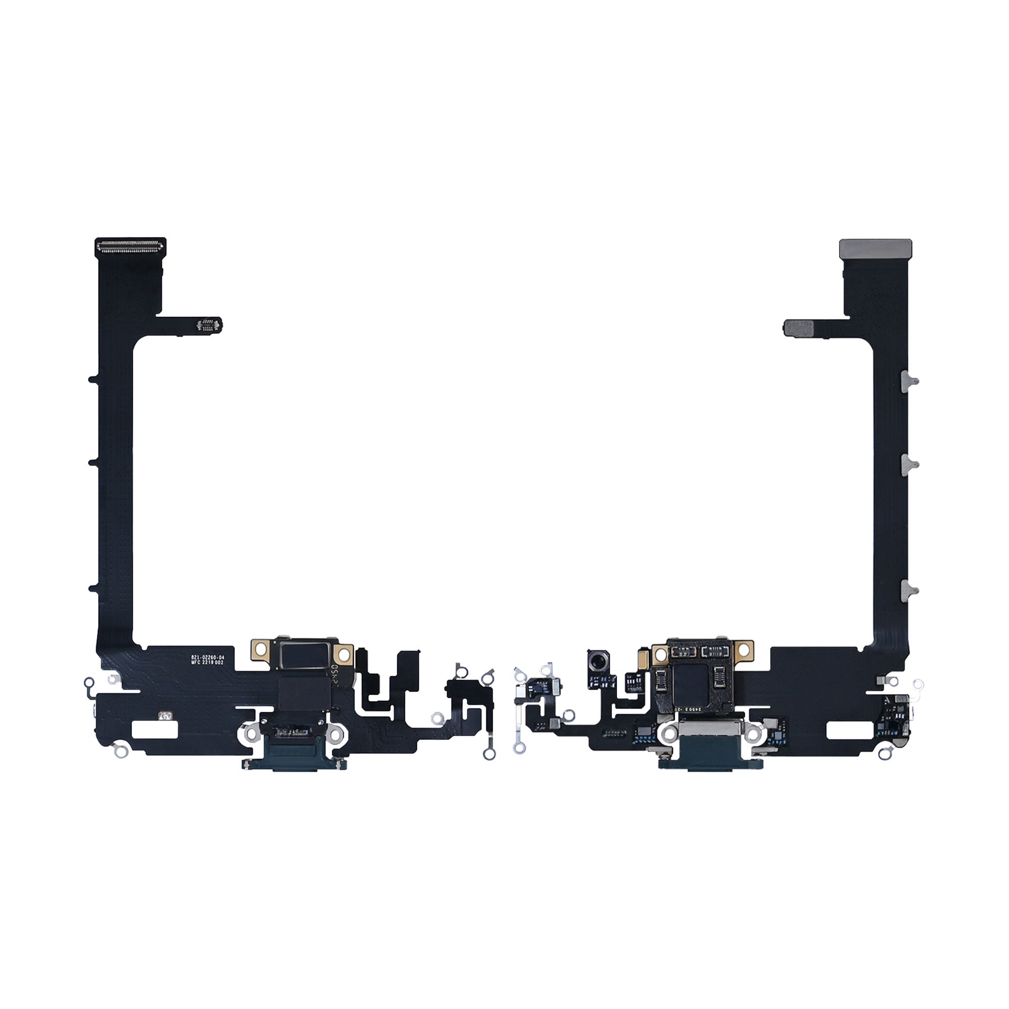 For Apple iPhone 11 Pro Max Systeem Opladen Flex Matte Middernacht Groen Getrokken