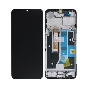 Oppo A78 5G-scherm en digitizer met frame, glanzend zwart OEM
