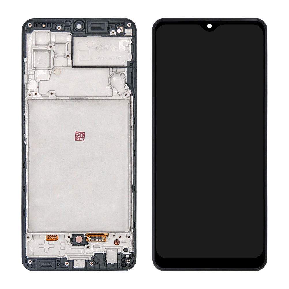 Samsung Galaxy M32 M325F Beeldscherm en Digitizer met Frame Zwart Soft-OLED