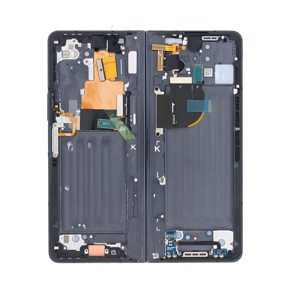 Samsung Galaxy Z Fold5 F946B Hoofdscherm en digitizer met frame Phantom Black Service Pack