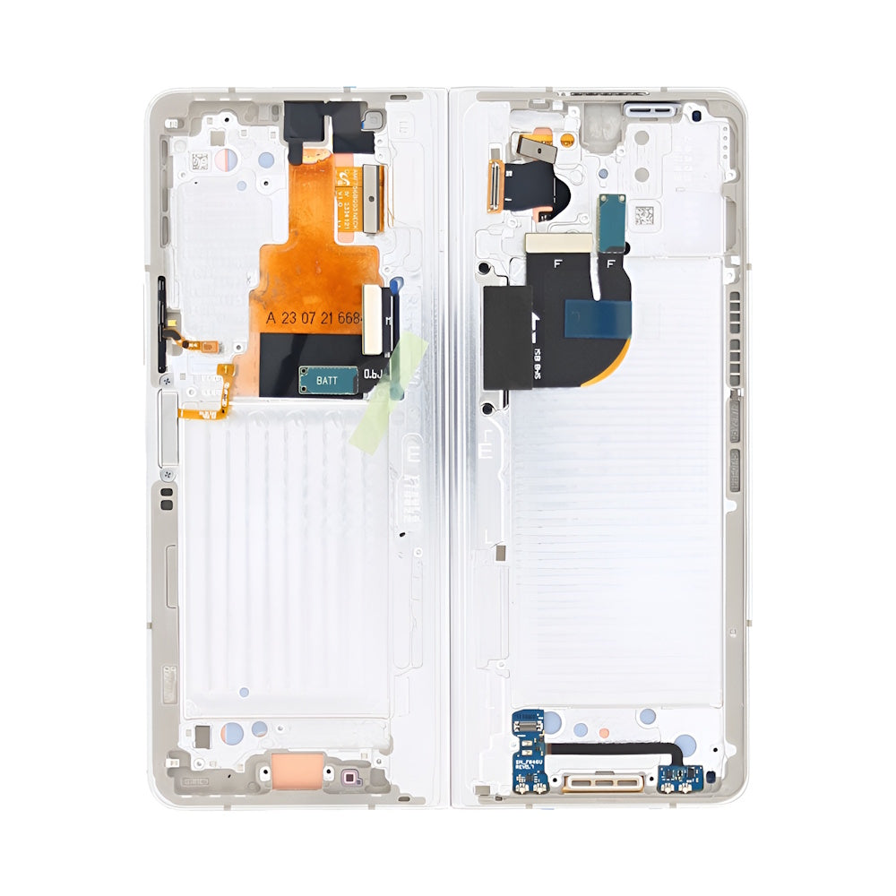 Samsung Galaxy Z Fold5 F946B Hoofdscherm en digitizer met frame Cream Service Pack