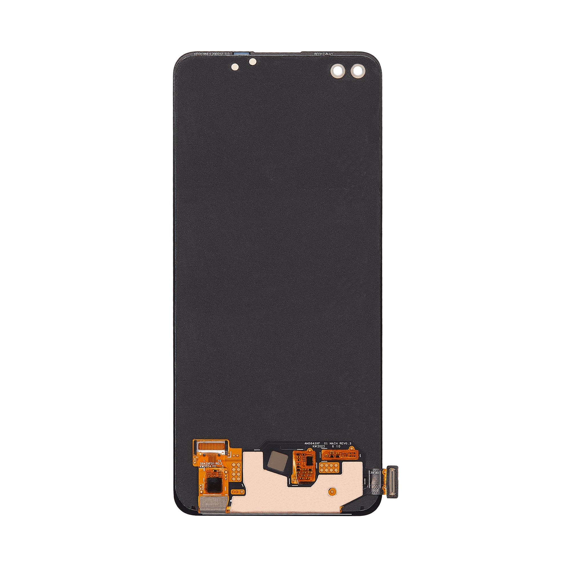 Oppo Reno 4 5G-scherm en digitizer zonder frame, zwart, OEM