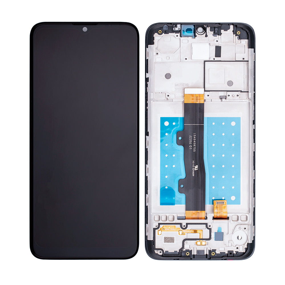 Motorola Moto E7-scherm en digitizer met frame, mineraalgrijs, OEM