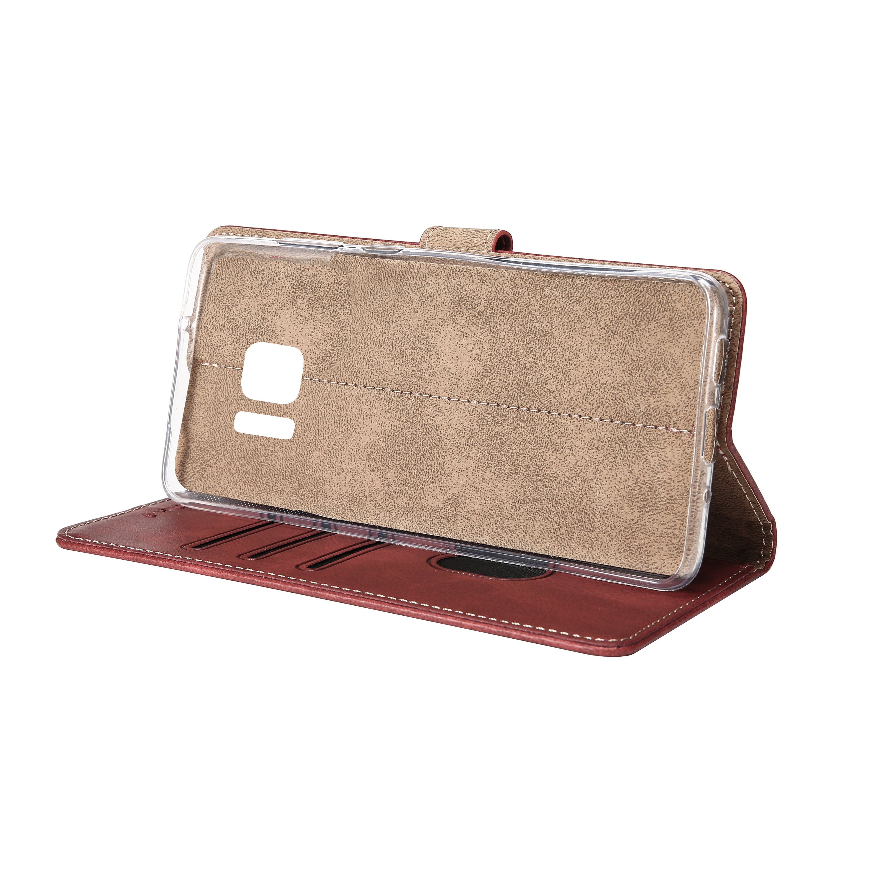 Rixus Boekhoesje Voor Samsung Galaxy S7 Edge Donkerrood