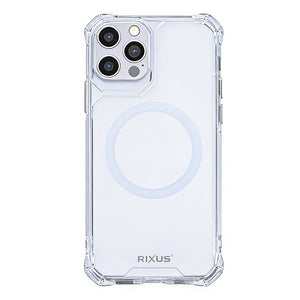 Rixus Armor-X Anti Shock Case With MagSafe Compatible For Apple iPhone 12, 12 Pro Transparent