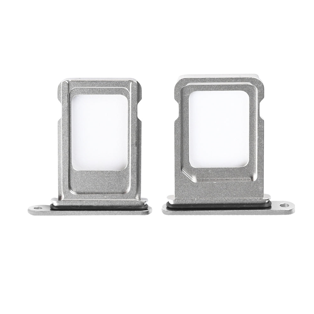 For Apple iPhone 15 Pro, 15 Pro Max Simkaarthouder Titanium Wit Getrokken