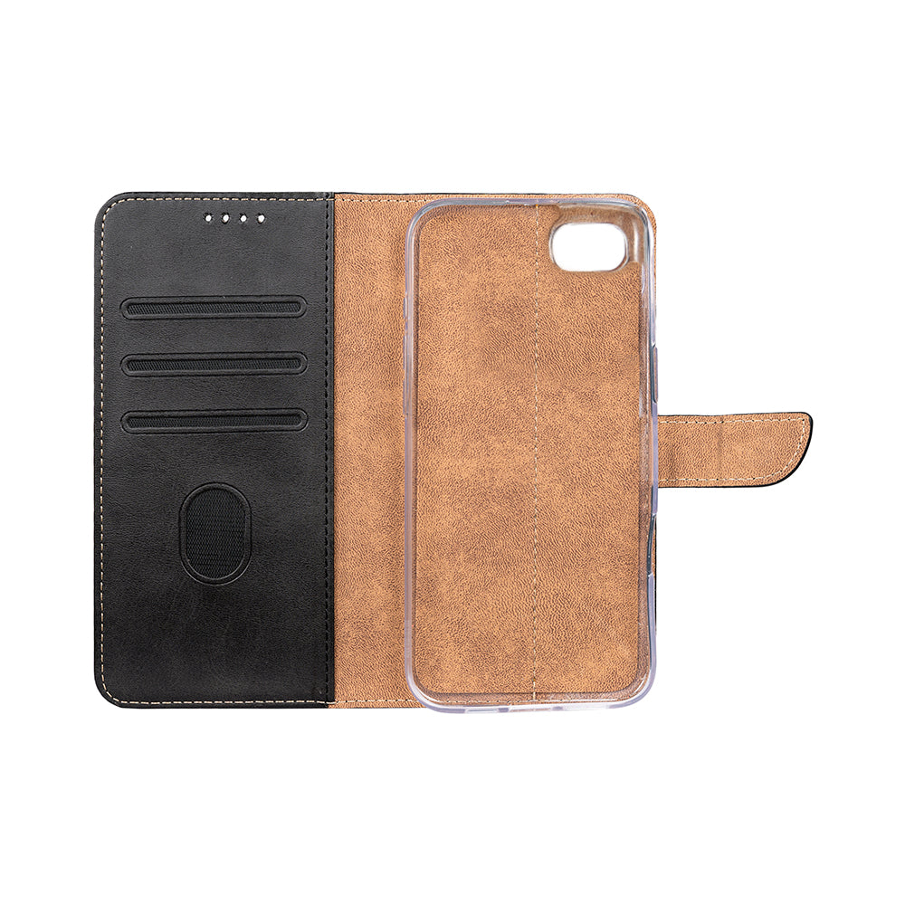 Rixus Bookcase For Apple iPhone SE (2020) Zwart