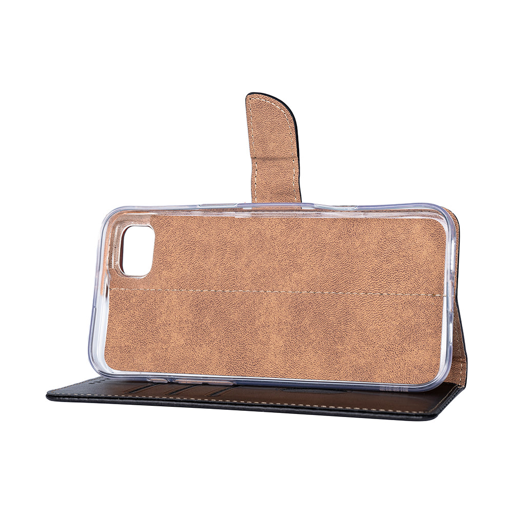 Rixus Bookcase For Apple iPhone SE (2020) Zwart