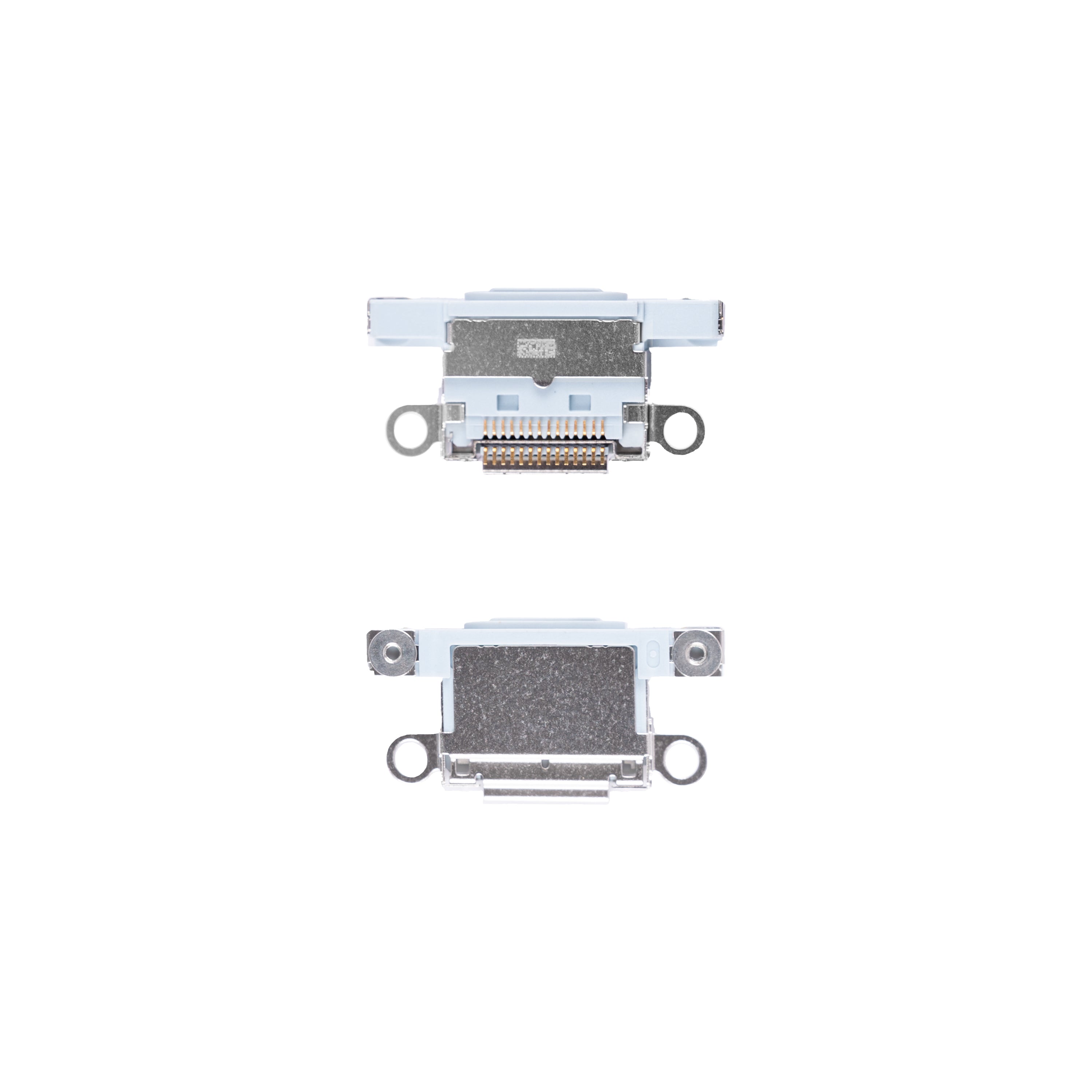 For Apple iPhone 15, 15 Plus systeem opladen poort blauw getrokken