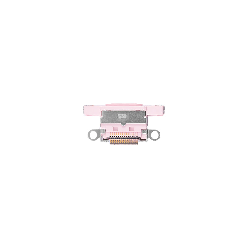 For Apple iPhone 15, 15 Plus Systeem Opladende Poort Roze Getrokken