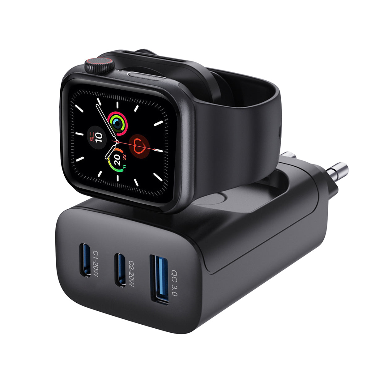Rixus RXHC40 43W Oplaadblok For Apple iWatch, iPhone, Airpods Zwart