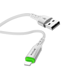 Rixus RXUC21AL Auto Disconnect USB-A To Lightning Connector Cable White