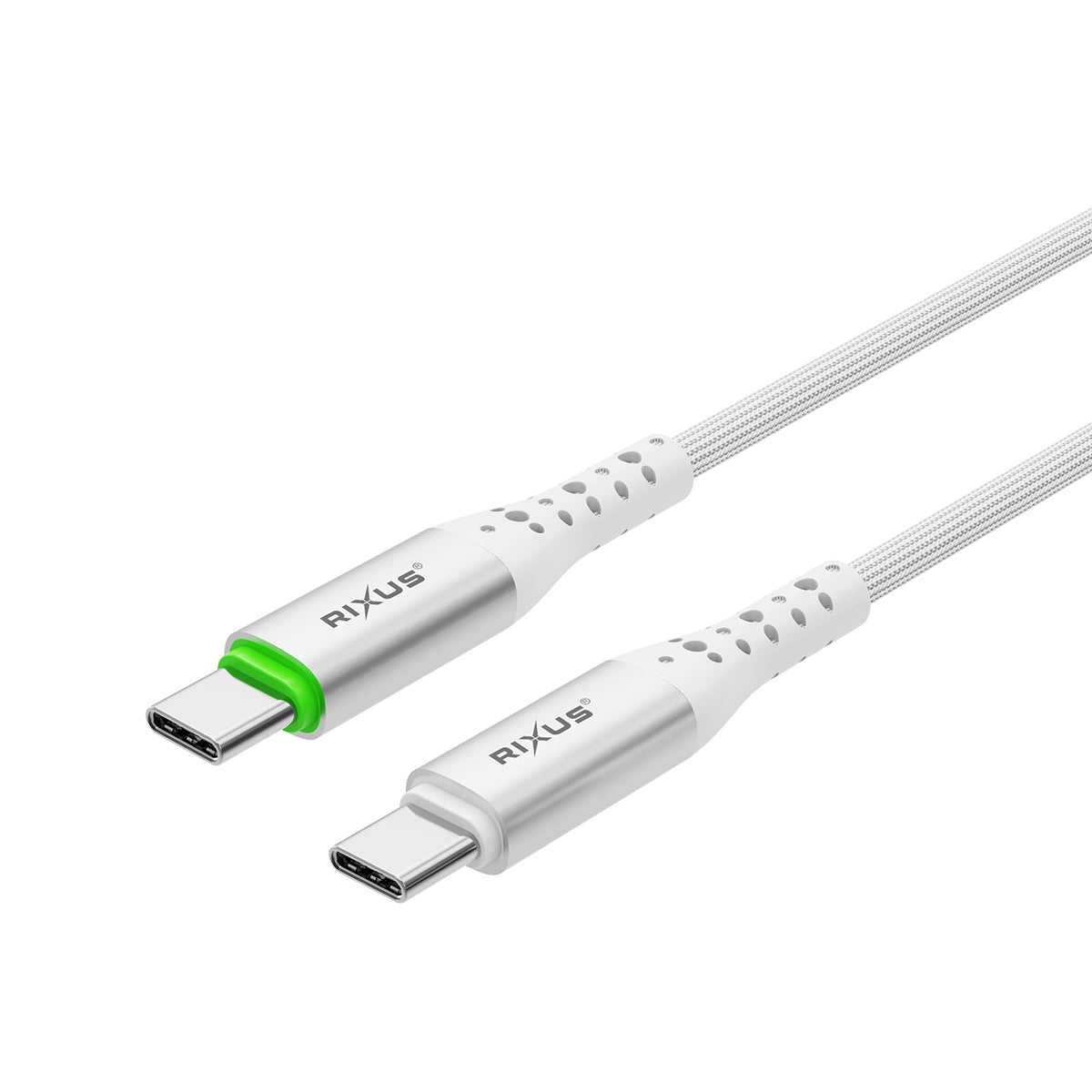 Rixus RXUC21C Auto Disconnect USB-C Naar USB-C Kabel Wit