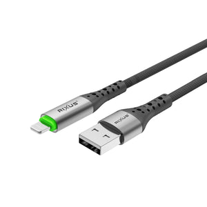 Rixus RXUC22AL Auto Disconnect USB-A To Lightning Connector Cable Black
