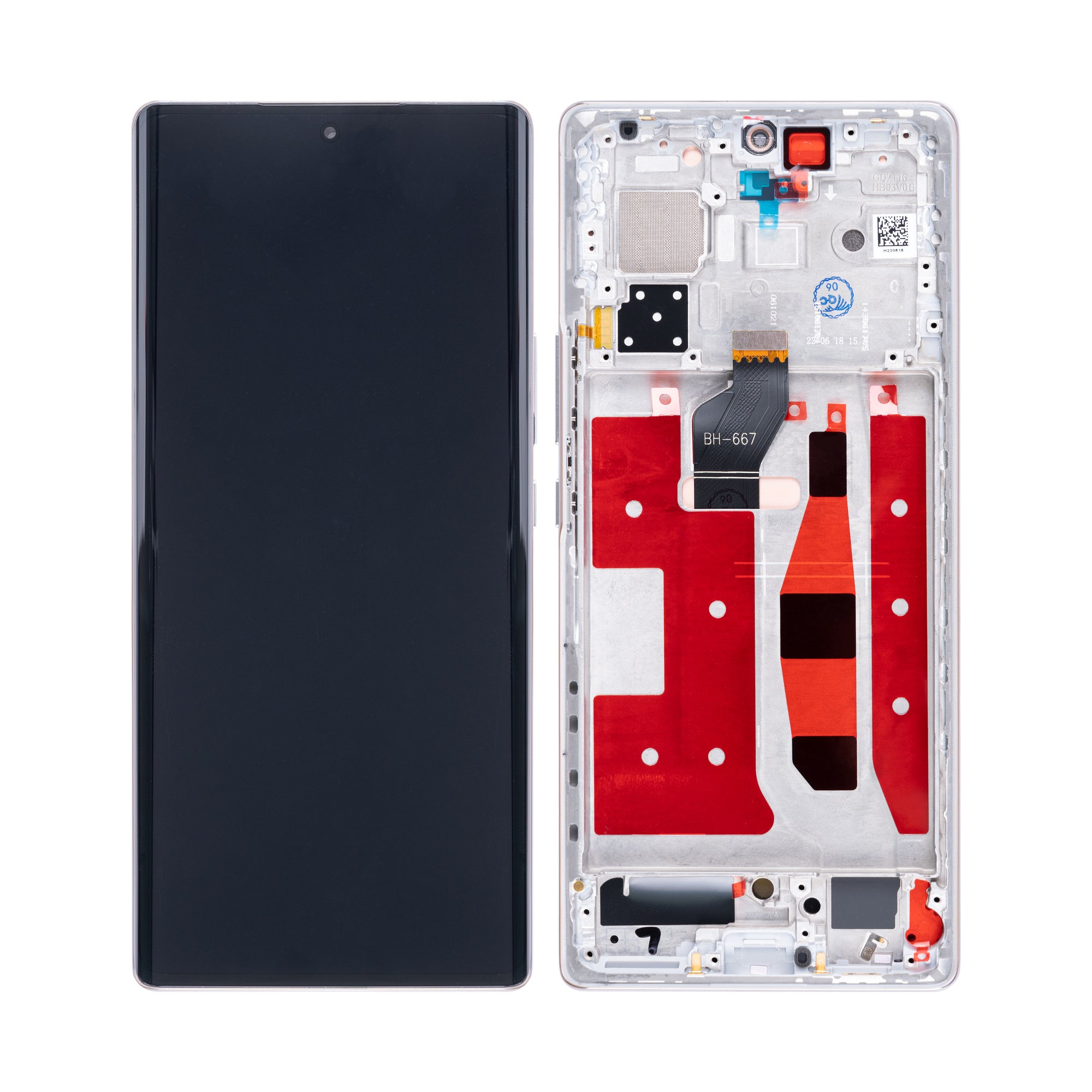Honor 70-scherm en digitizer met frame in kristalzilver OEM