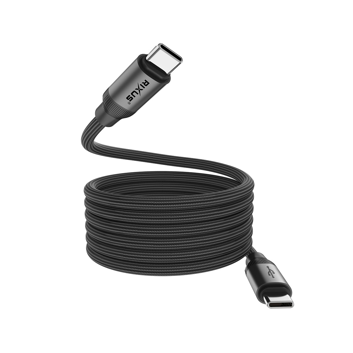 Rixus RXUC61C Magnetisch Oplaadsnoer USB-C Naar USB-C 1m 60W Zwart
