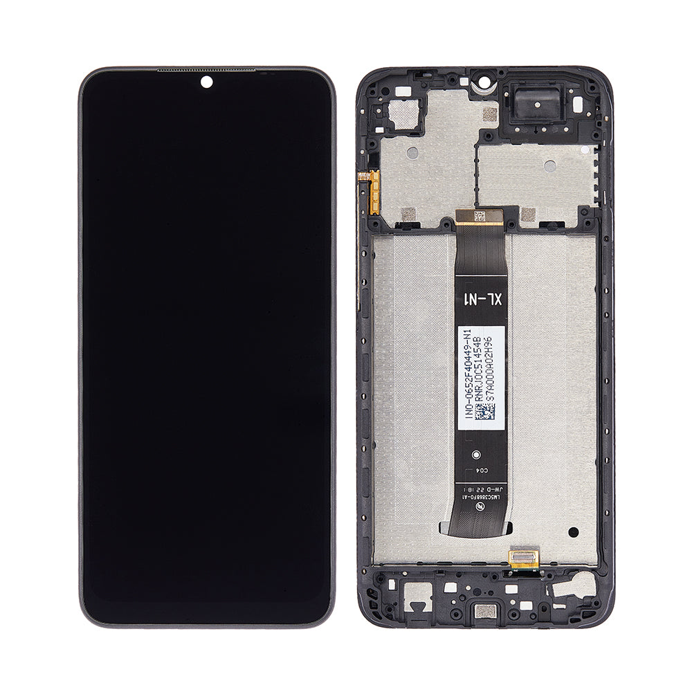 Xiaomi Redmi A1, A1 Plus-scherm en digitizer met frame, zwart OEM
