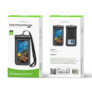 Rixus RXBG20 Spons Waterdichte Telefoontas Zwart