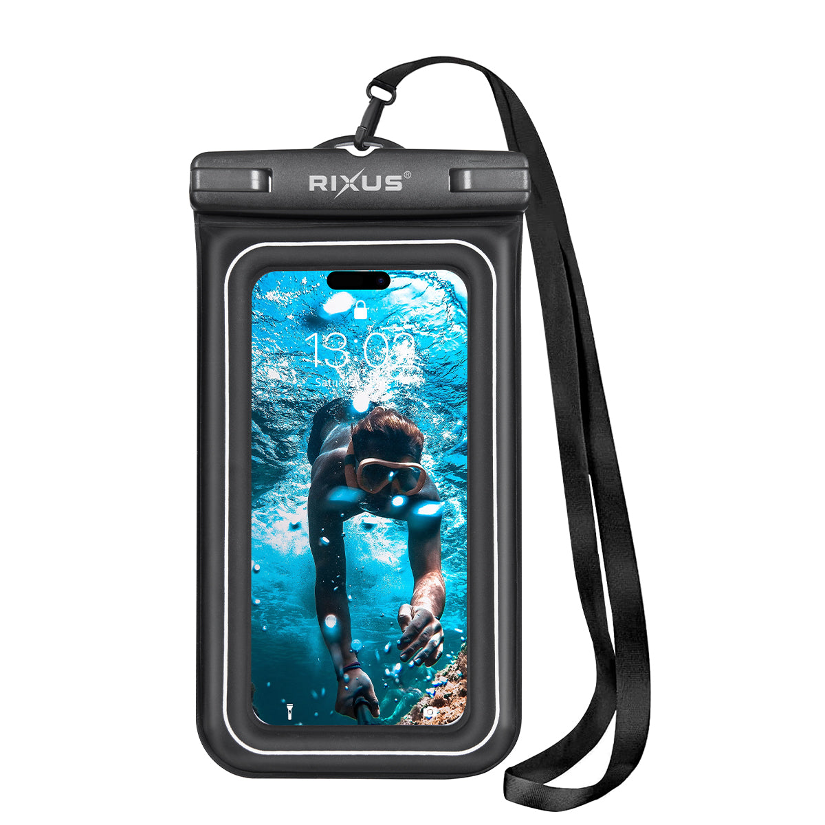 Rixus RXBG22 Spons Waterdichte Telefoontas Zwart