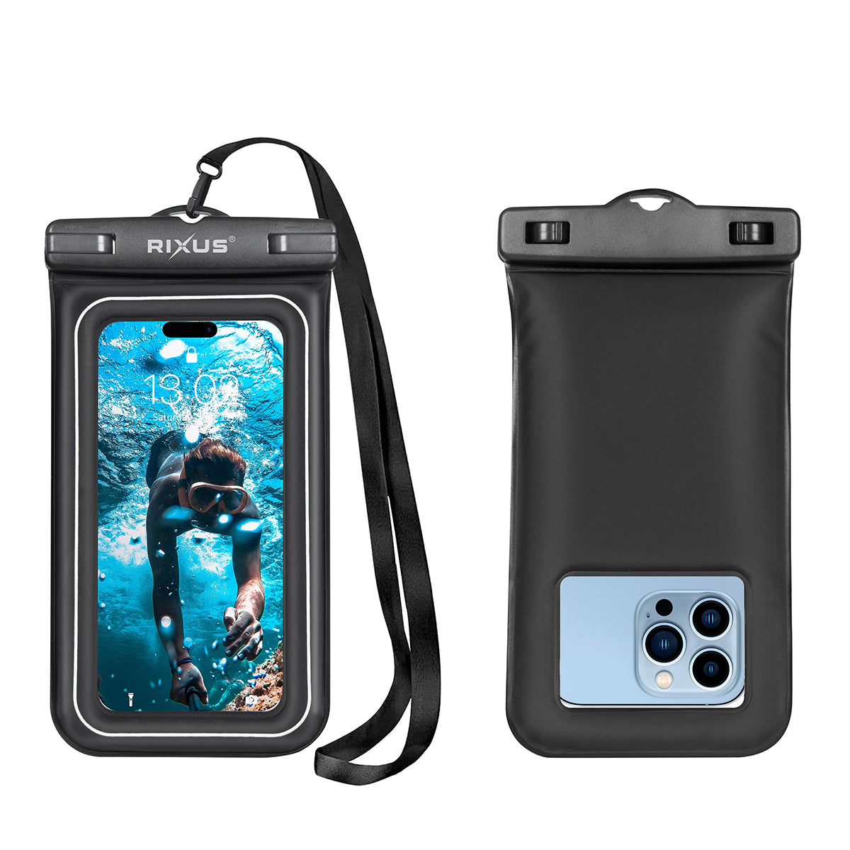 Rixus RXBG22 Spons Waterdichte Telefoontas Zwart