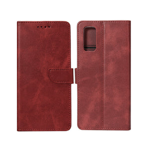 Rixus Boekenhoesje Voor Samsung Galaxy S20 FE Donkerrood