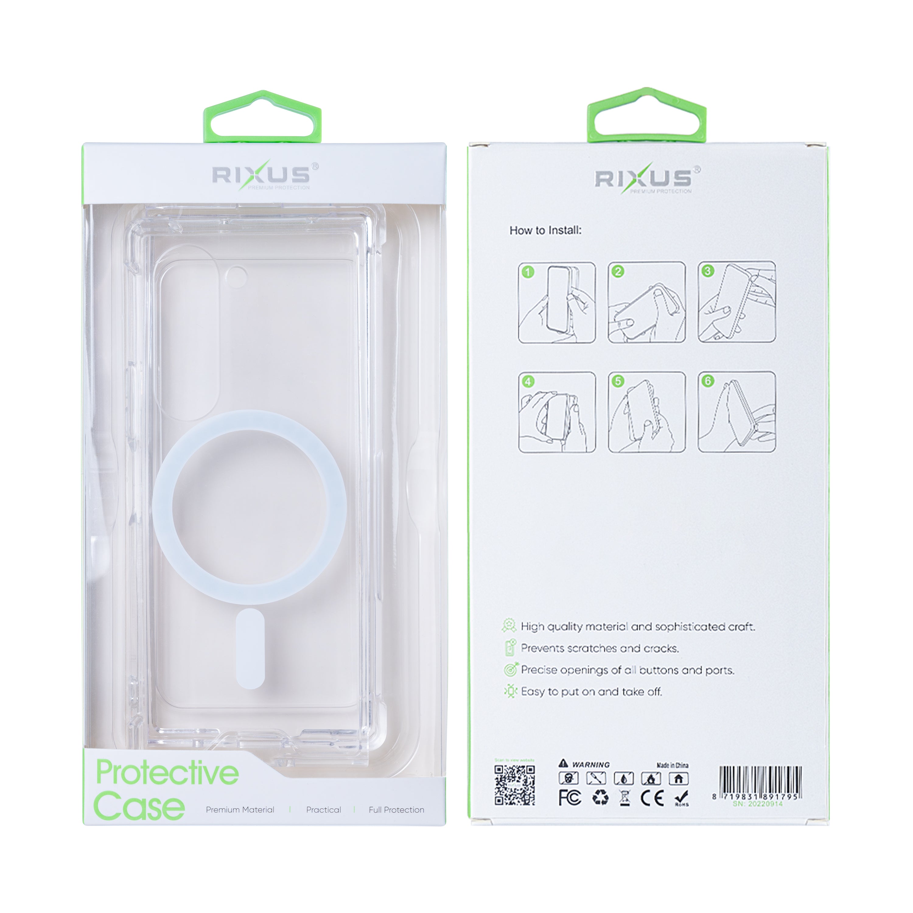 Rixus Anti-Burst Case With MagSafe Compatible For Samsung Galaxy Z Fold6 Transparent