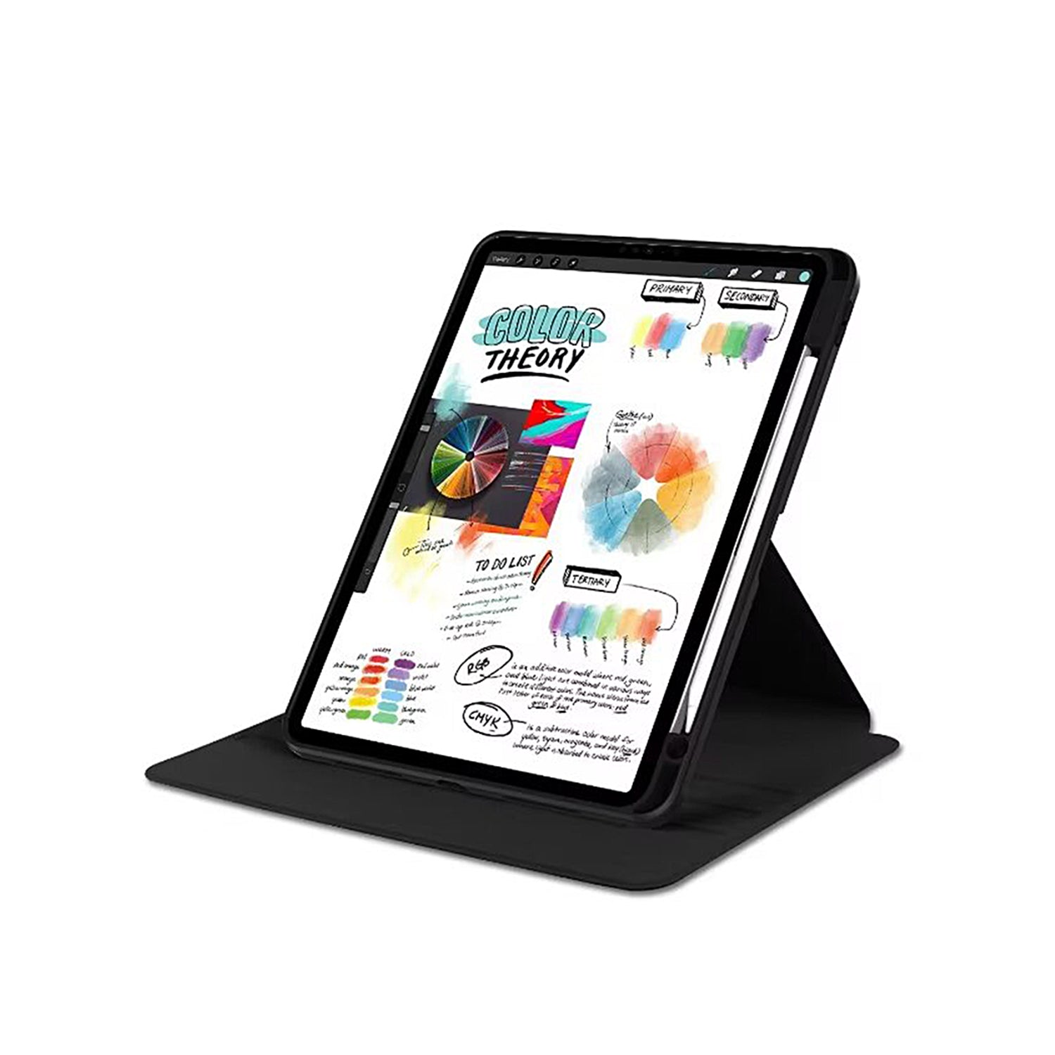 Voor iPad 10.2", 10.5" PU Lederen Beschermhoes Zwart