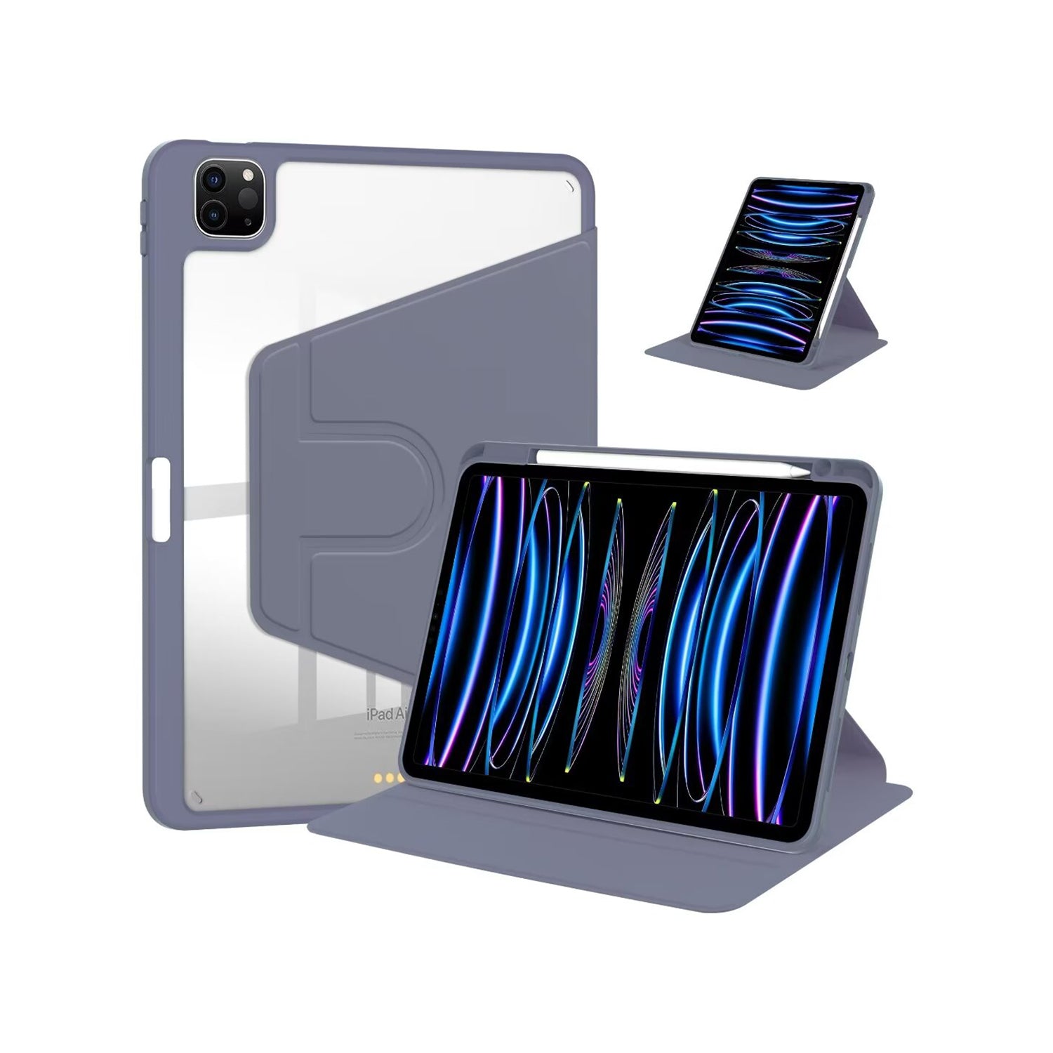 Voor iPad 10 10.9'' (2022), iPad 11.0'' (2025) PU Lederen Beschermhoes Lavendel