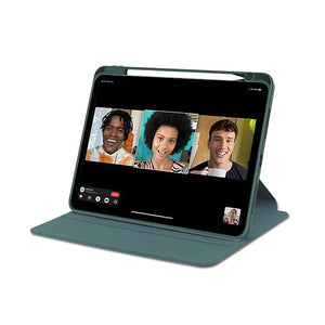 Voor iPad 10 10.9'' (2022), iPad 11.0'' (2025) PU Lederen Beschermhoes Middernacht Groen