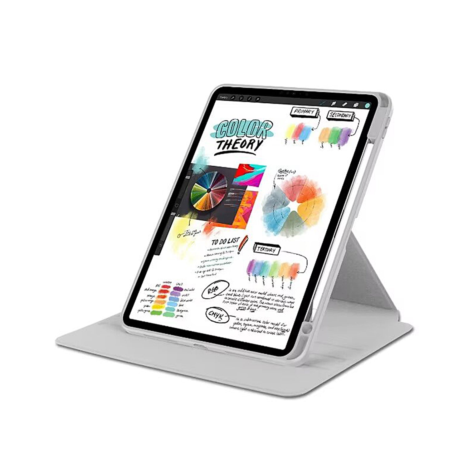 Voor iPad 10.2", 10.5" PU Lederen Beschermhoes Grijs