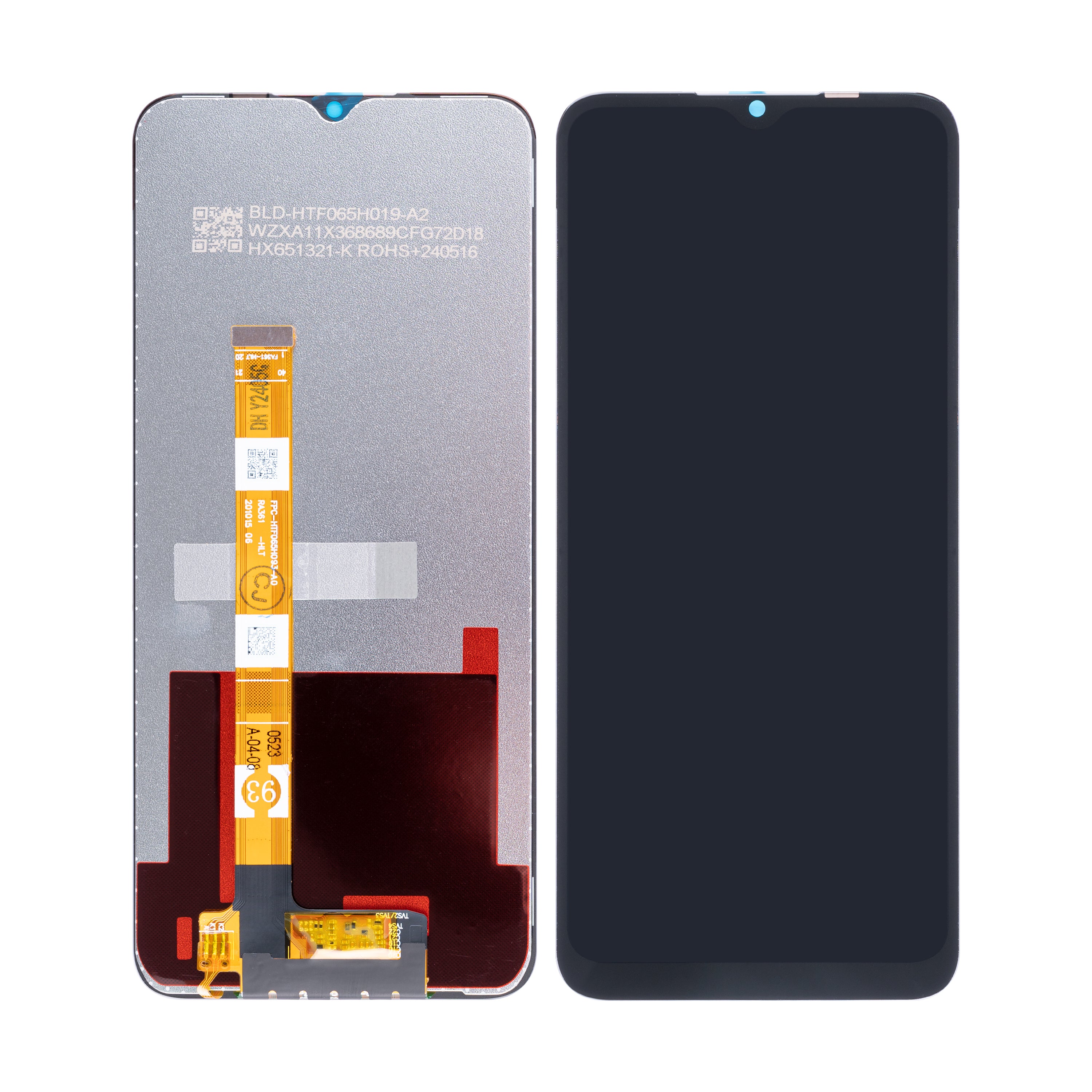 Realme 7i (wereldwijd), Narzo 20-scherm en digitizer zonder frame, zwart OEM