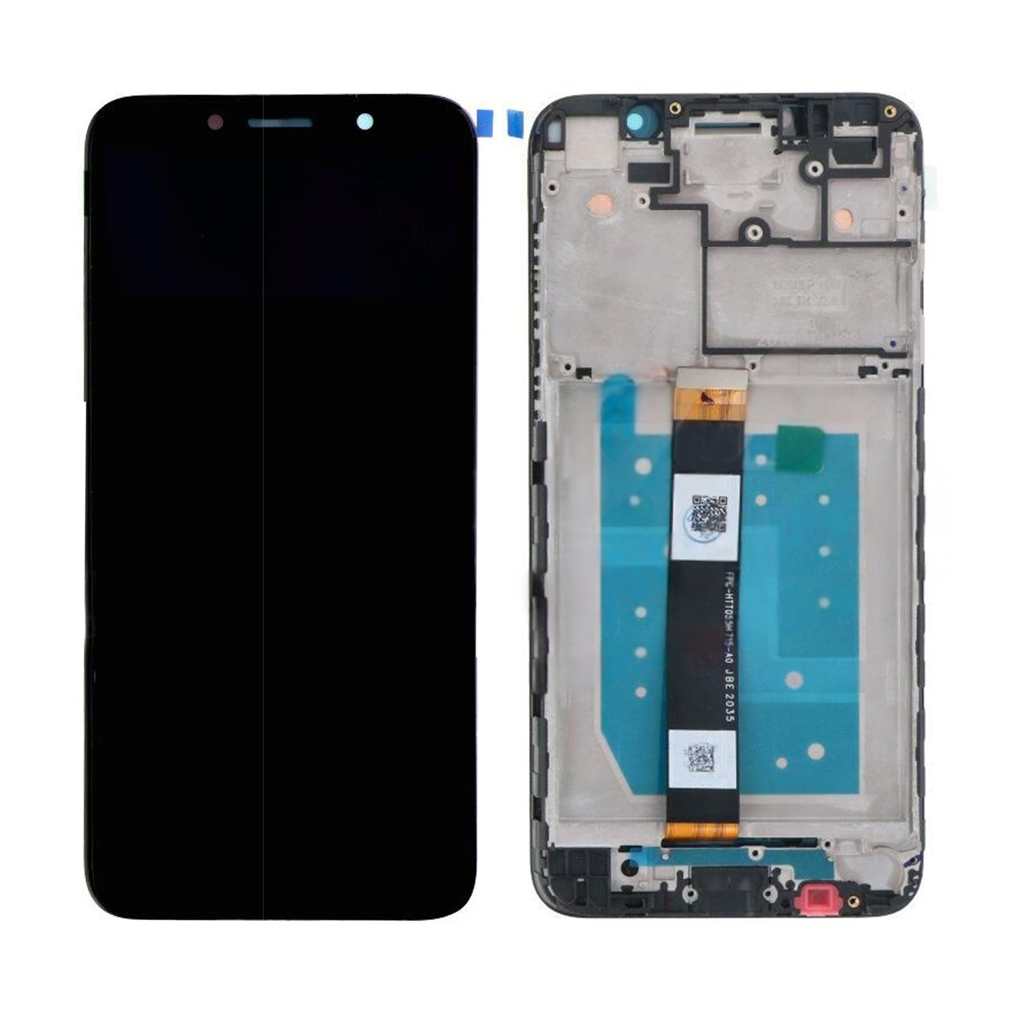 Huawei Y5P Display en Digitizer met Frame Midnight Black OEM