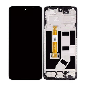Oppo A2-scherm en digitizer met frame, zwart, OEM
