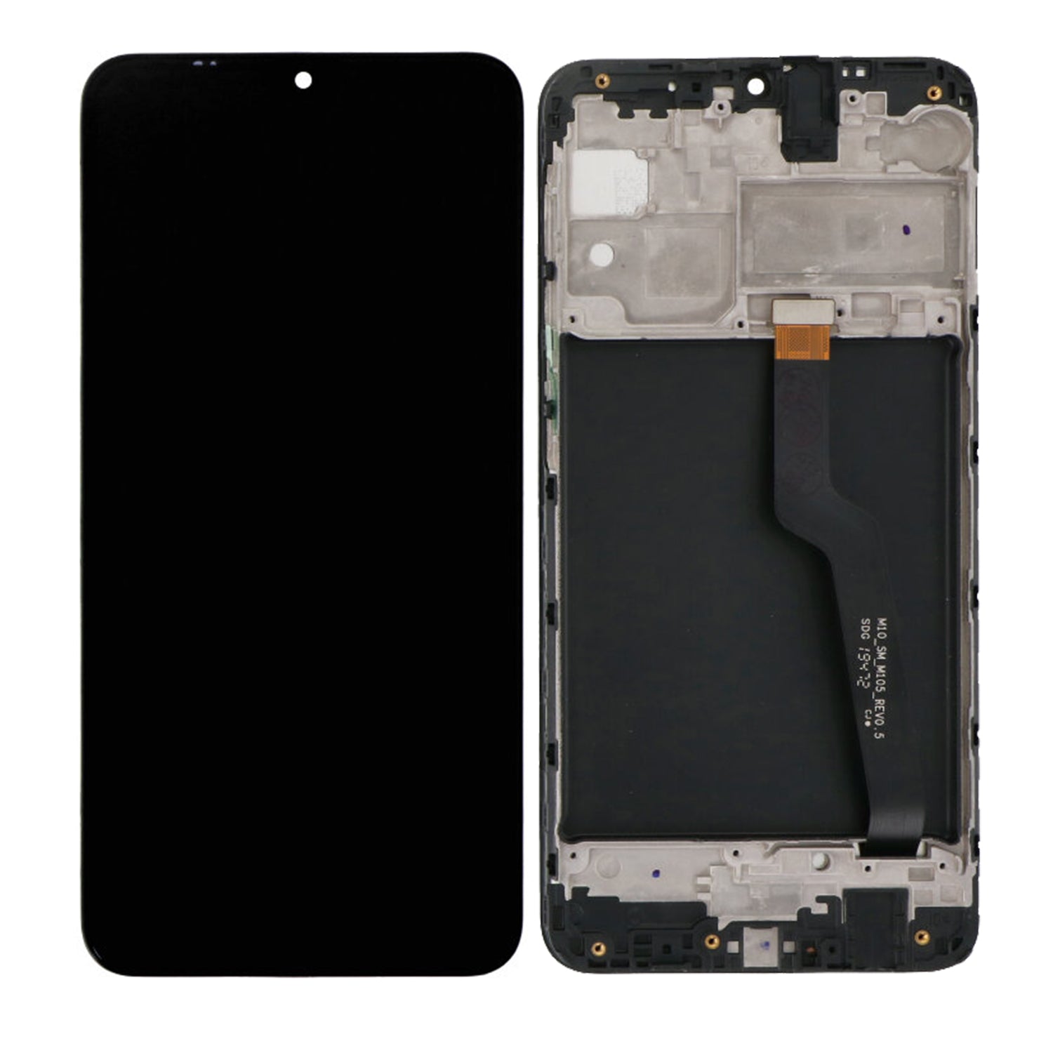 Samsung Galaxy M10 M105F Beeldscherm en Digitizer met Frame Charcoal Black Service Pack