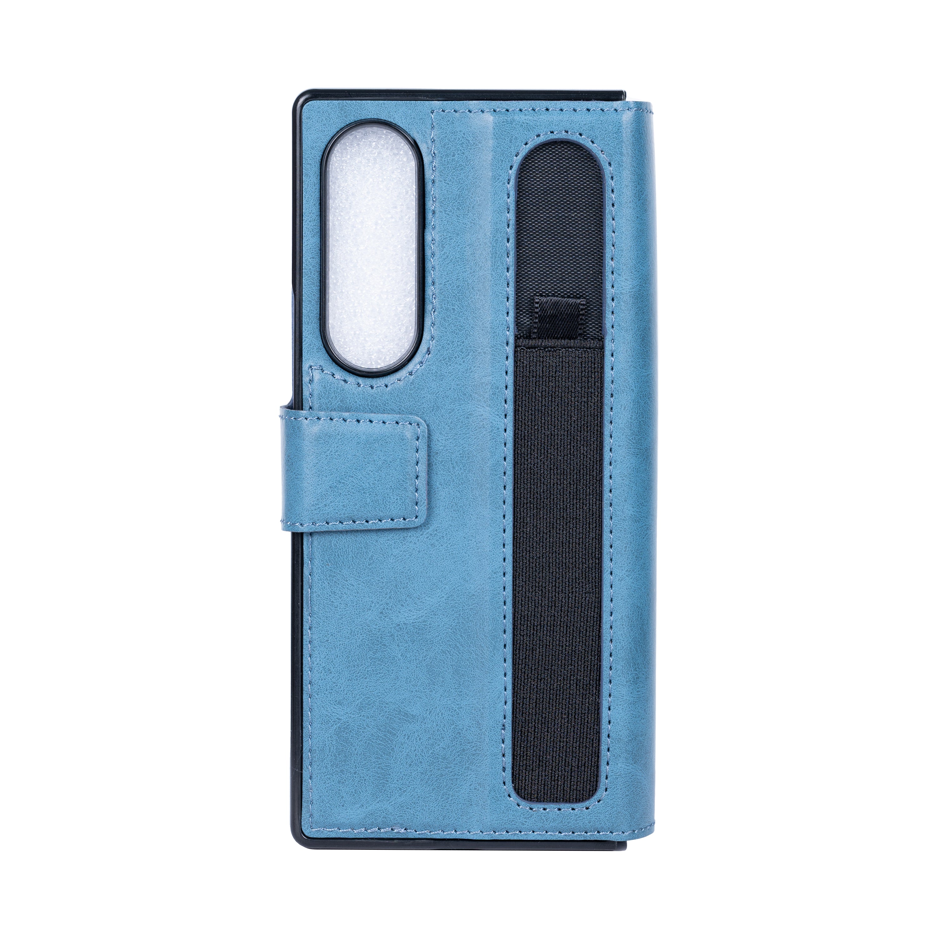 Rixus Portemonnee Hoesje Met Penhouder Voor Samsung Galaxy Z Fold4 Sierra Blauw