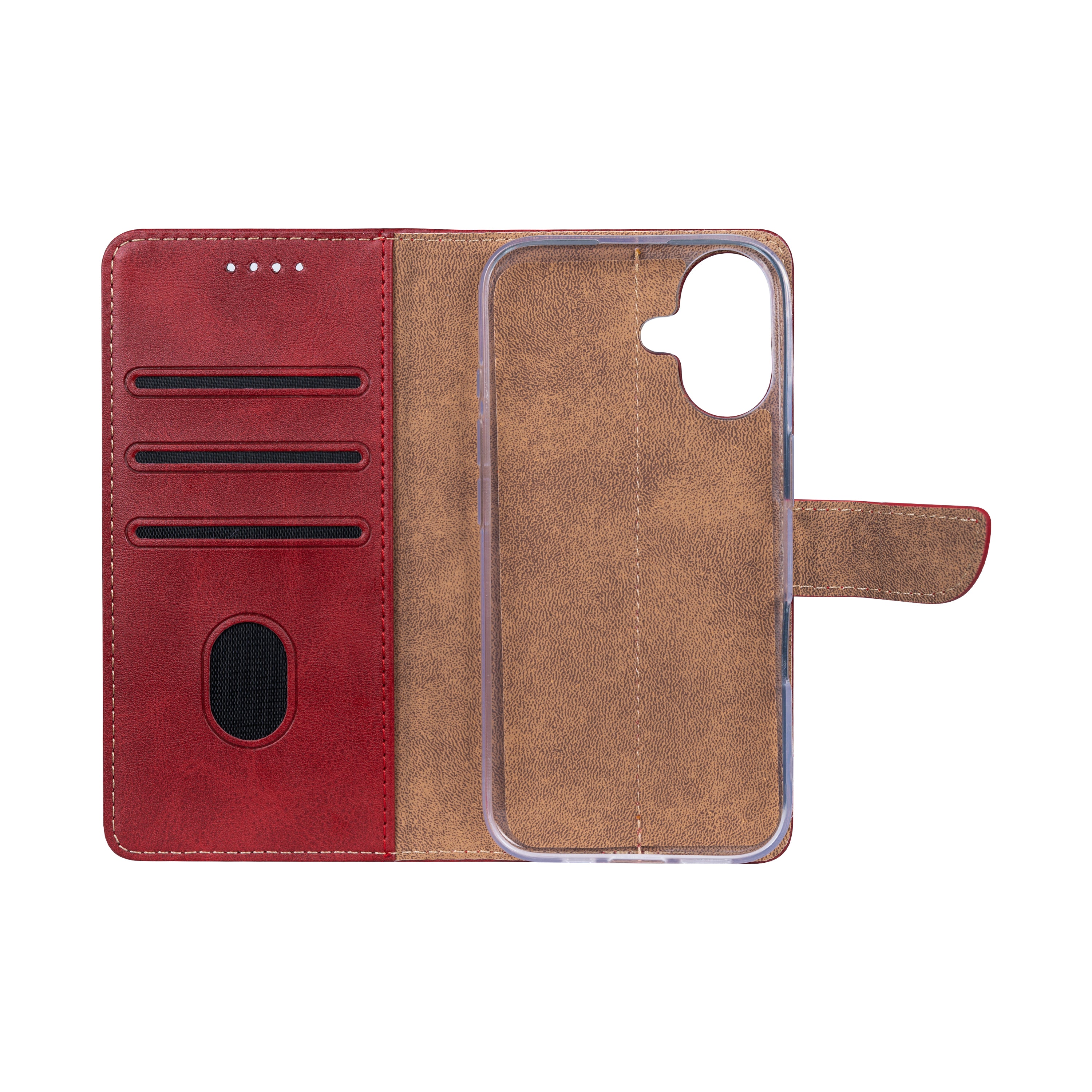 Rixus Boekhoesje For Apple iPhone 16 Plus Donkerrood