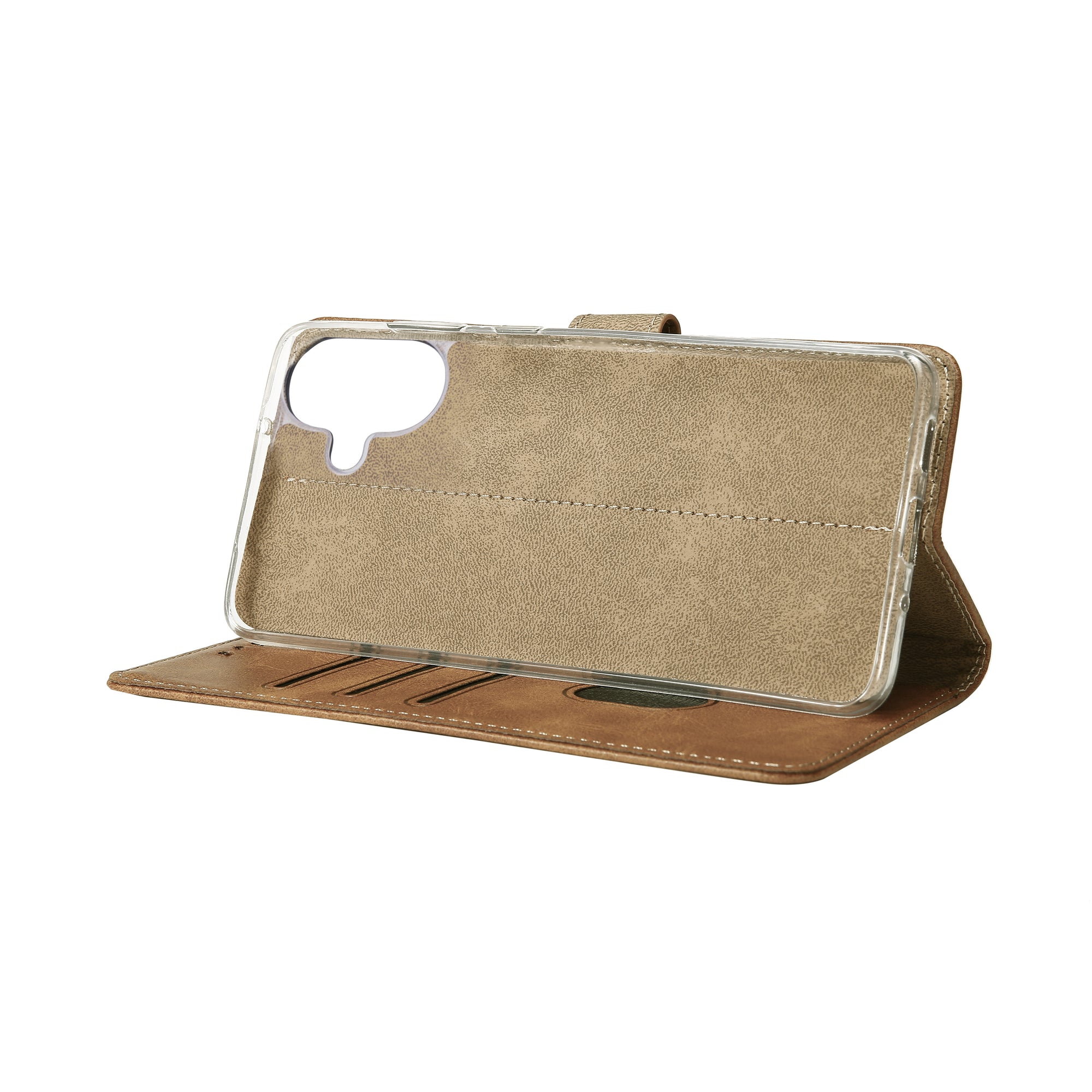 Rixus Boekhoesje For Apple iPhone 16 Plus Lichtbruin