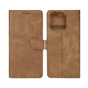 Rixus Boekhoesje For Apple iPhone 16 Pro Max Lichtbruin