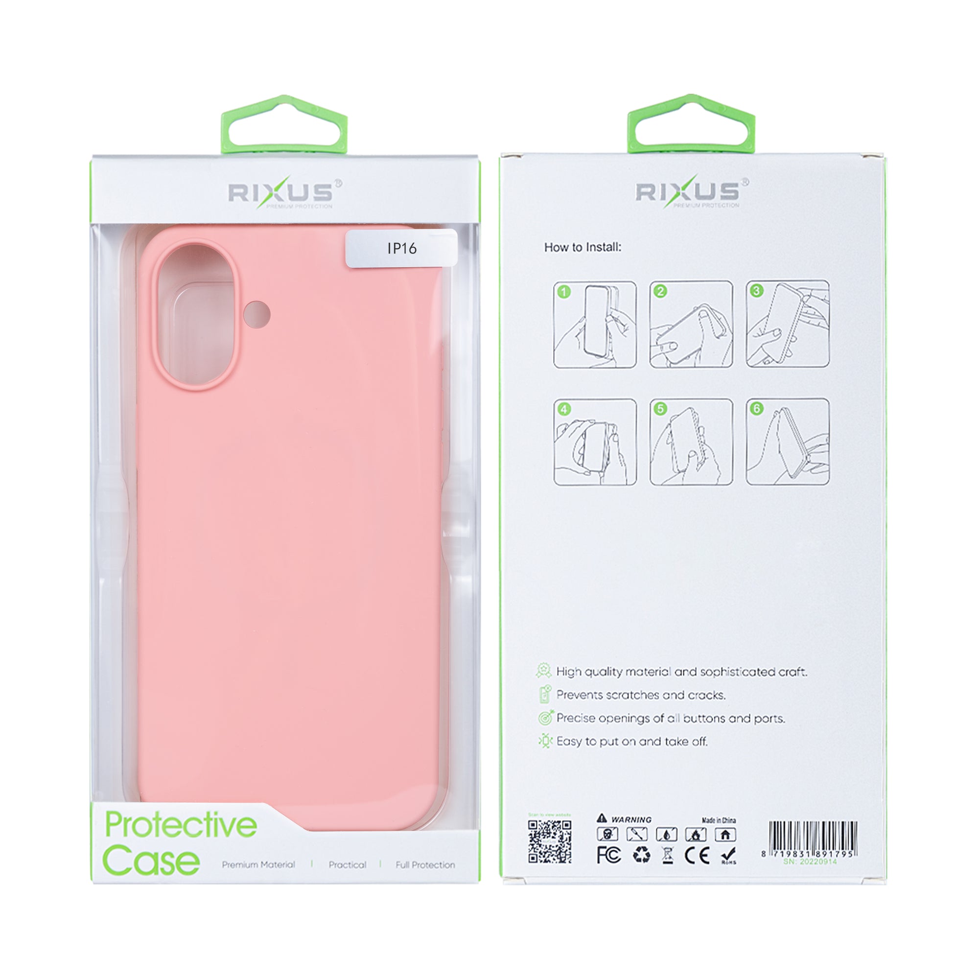 Rixus Zacht TPU Telefoonhoesje For Apple iPhone 16 Roze
