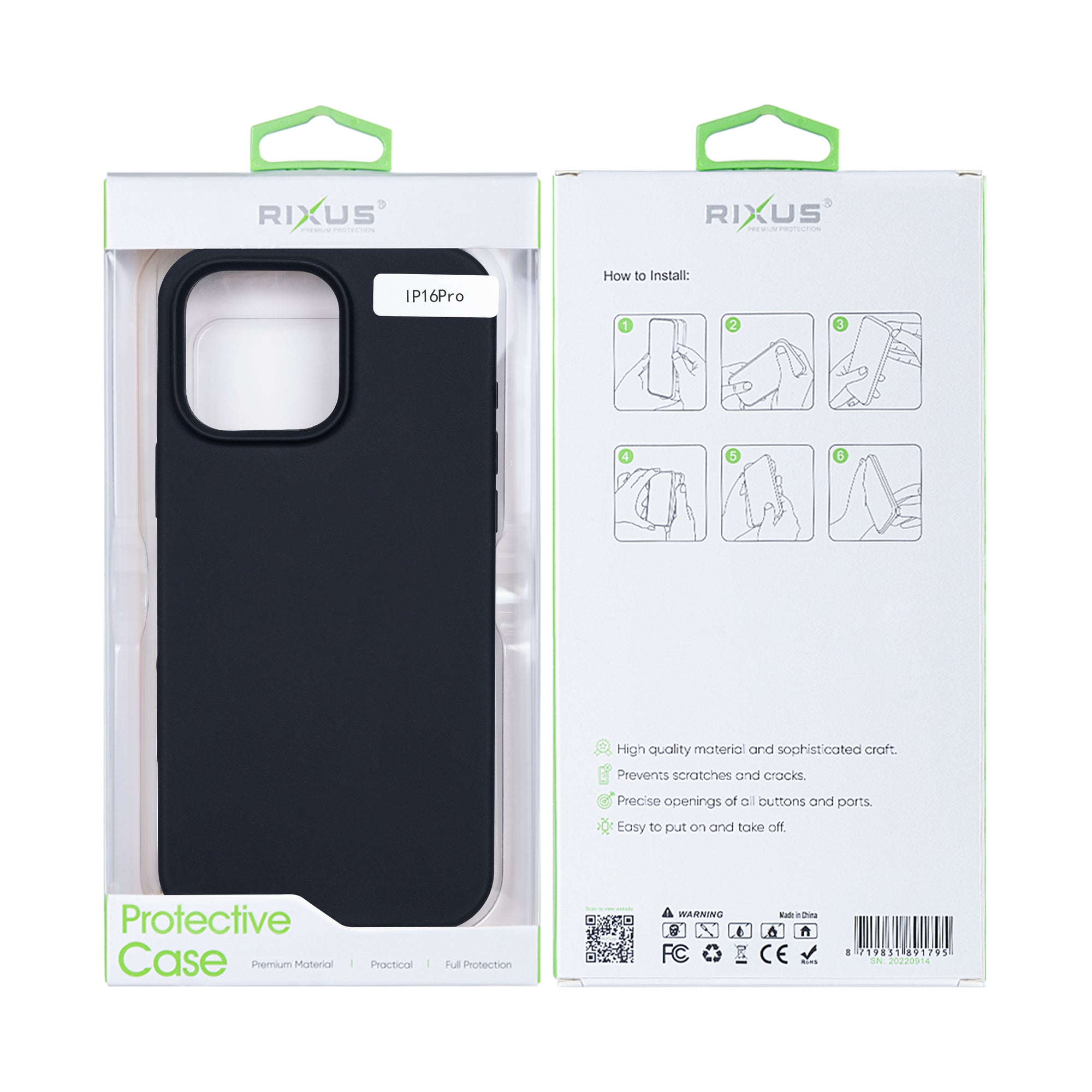 Rixus Zacht TPU Telefoonhoesje For Apple iPhone 16 Pro Zwart