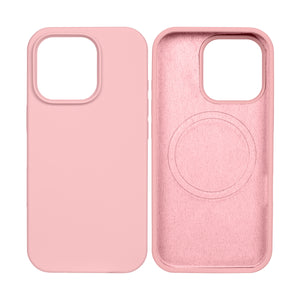 Rixus Soft TPU Phone Case With MagSafe Compatible For Apple iPhone 16 Pro Pink