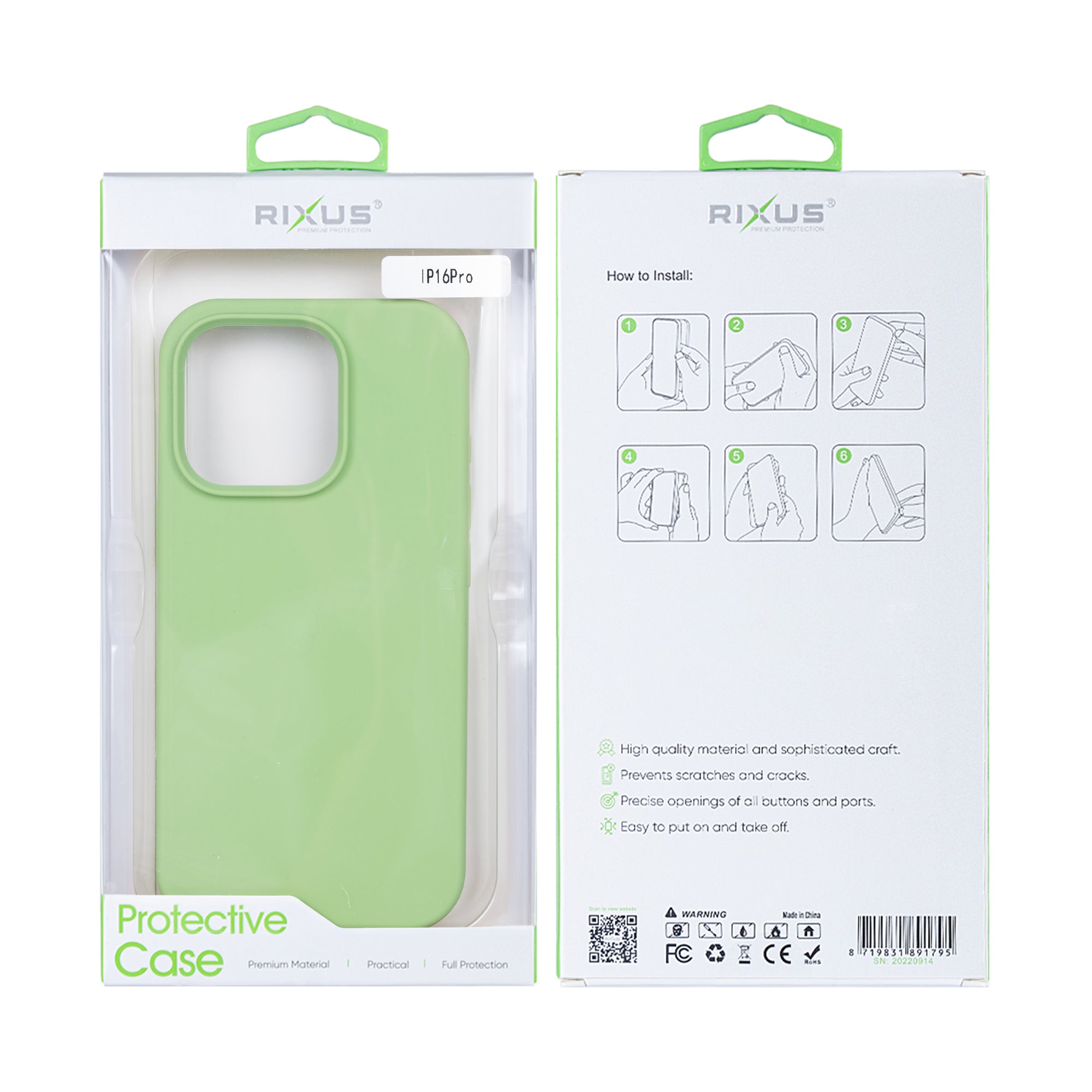 Rixus Soft TPU Phone Case With MagSafe Compatible For Apple iPhone 16 Pro Matcha