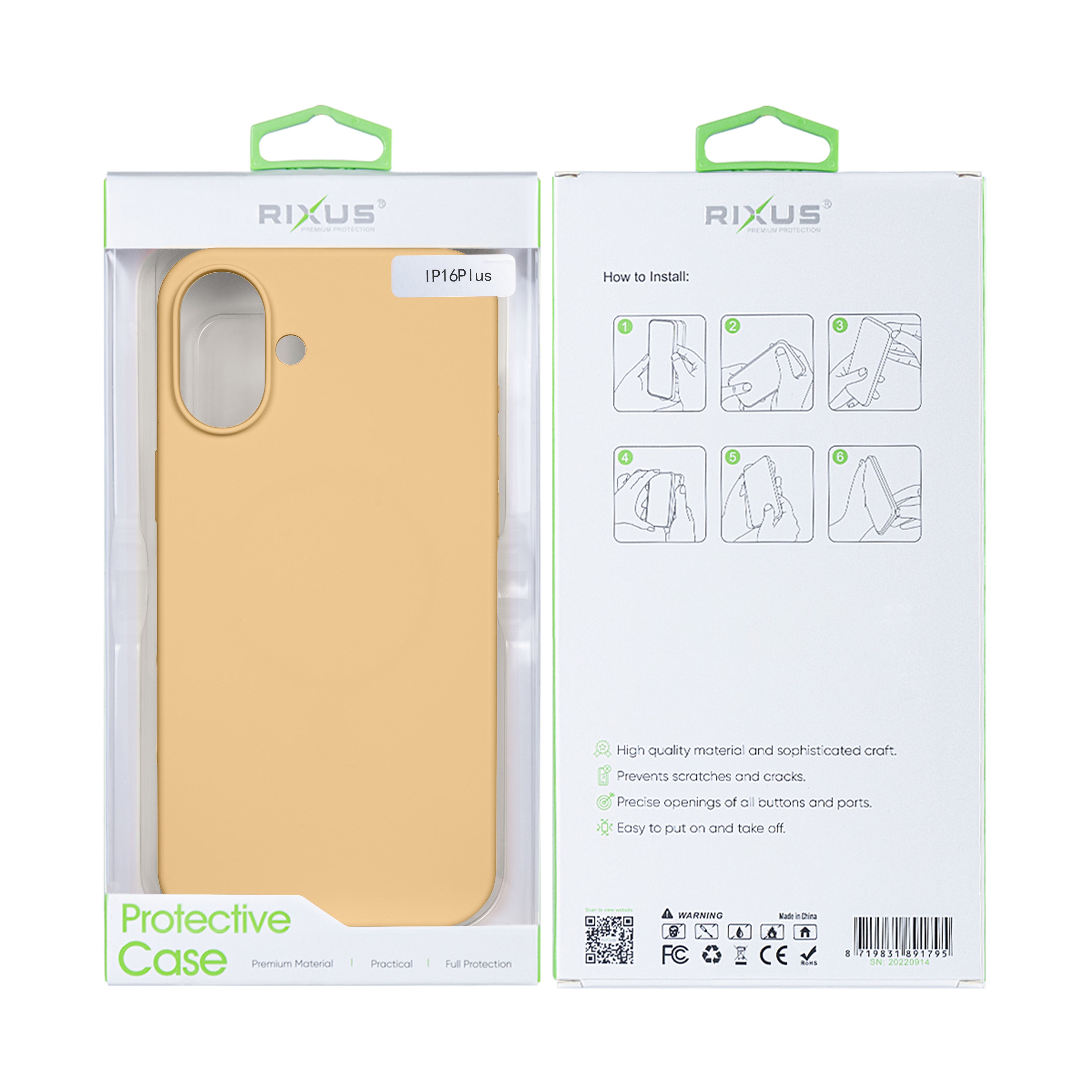 Rixus Soft TPU Phone Case With MagSafe Compatible For Apple iPhone 16 Plus Gold