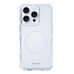 Rixus Armor-X Anti Shock Case With MagSafe Compatible For Apple iPhone 16 Pro Transparent
