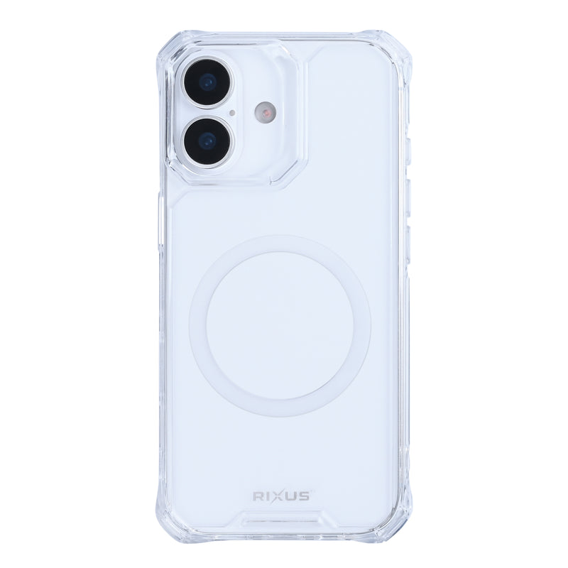Rixus Armor-X Anti Shock Case With MagSafe Compatible For Apple iPhone 16 Transparent