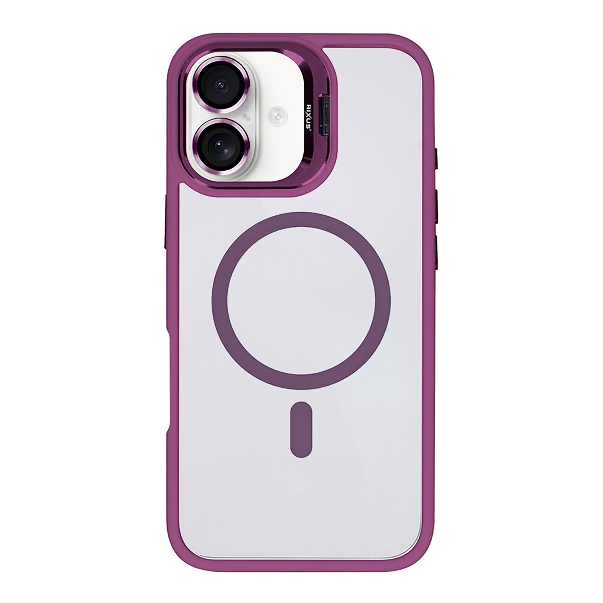 Rixus Classic 03 Case With MagSafe Compatible For Apple iPhone 16 Dark Pink
