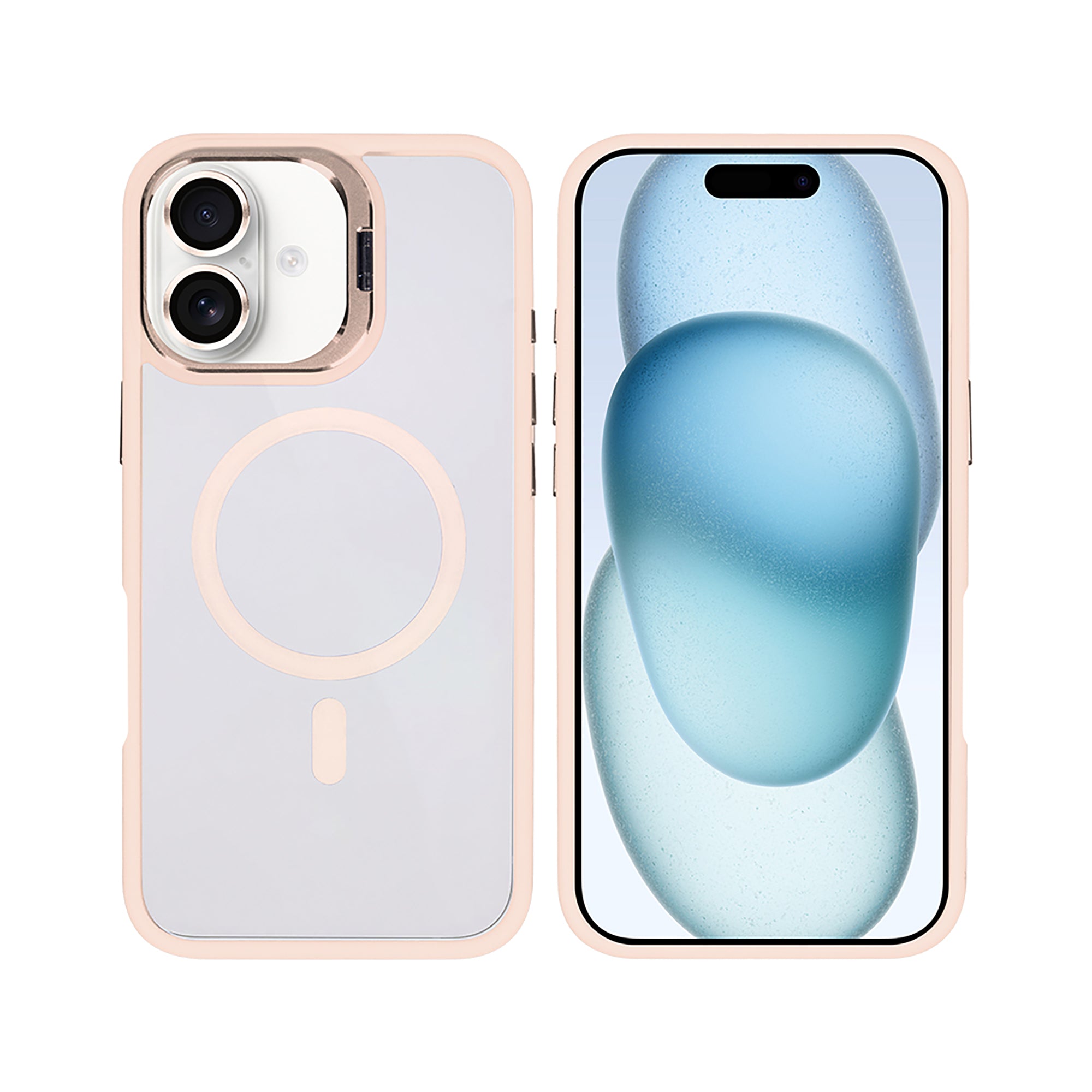 Rixus Classic 03 Case With MagSafe Compatible For Apple iPhone 16 Plus Light Pink